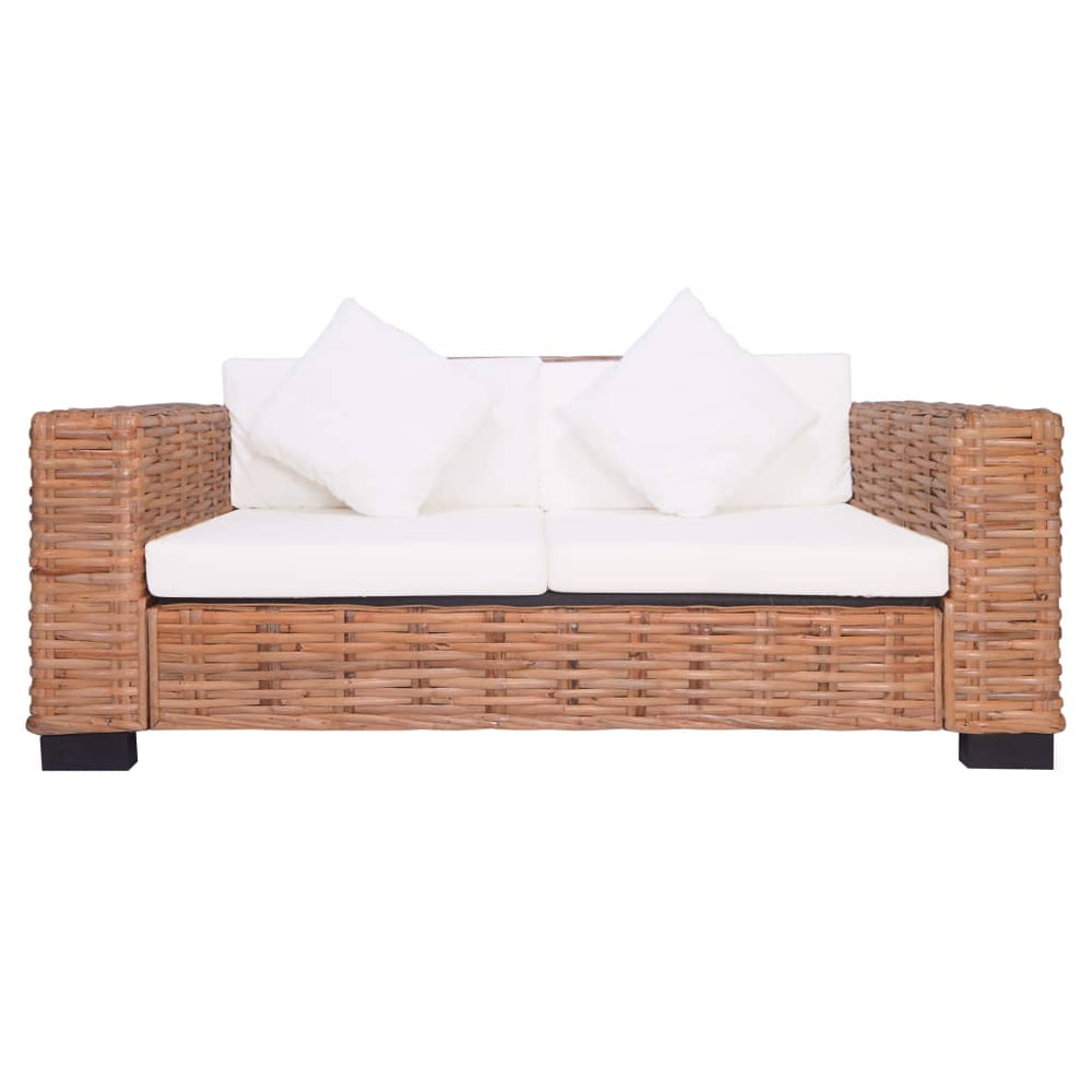 Set De Canapele De Grădină Cu Perne, 2 Piese, Ratan Natural