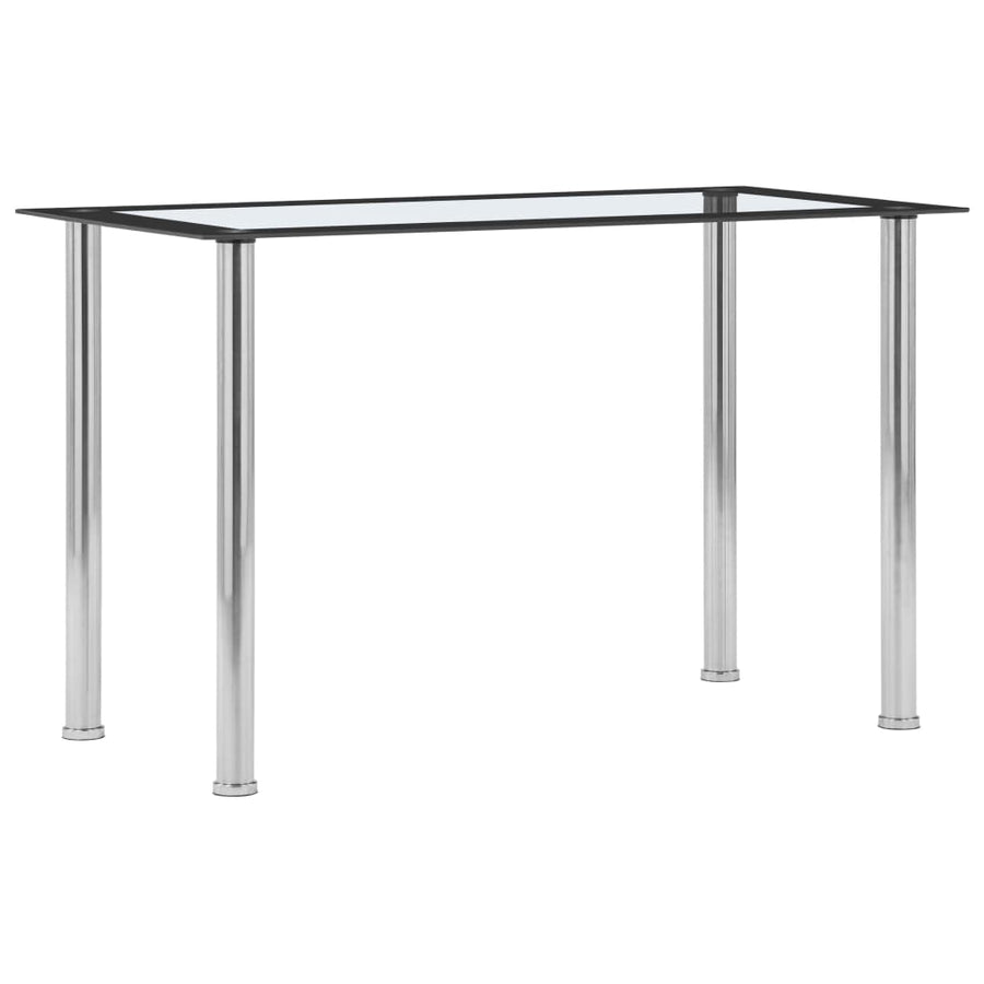 Masă De Bucătărie, Negru/Transparent, 120 X 60 X 75 Cm, Sticlă