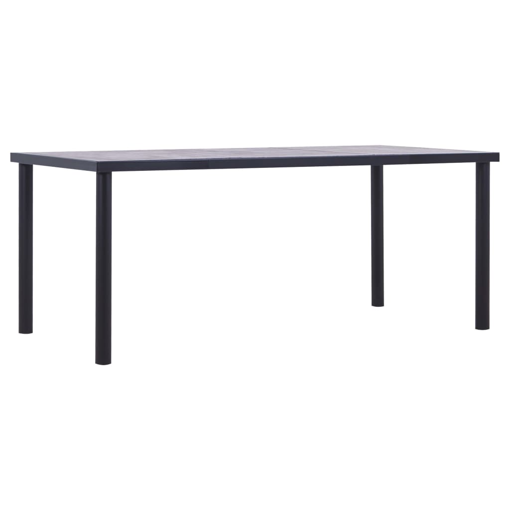Masă De Bucătărie, Negru & Gri Beton, , Mdf