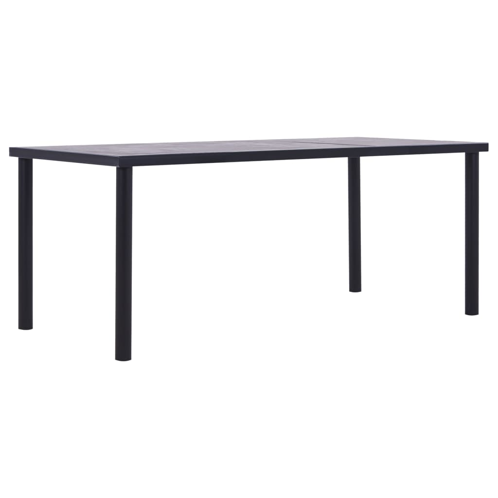 Masă De Bucătărie, Negru & Gri Beton, , Mdf