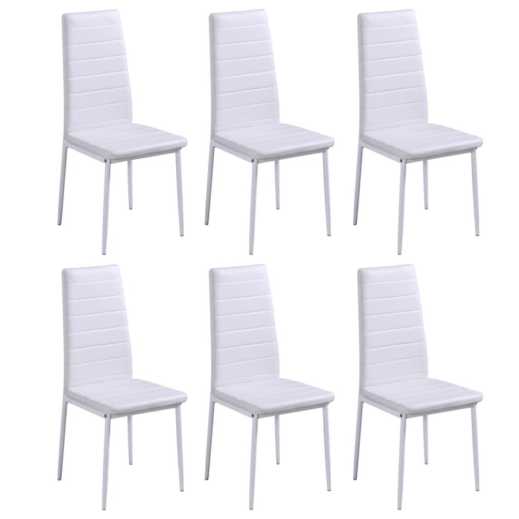 Set Masă De Sufragerie 7 Piese Alb-Negru