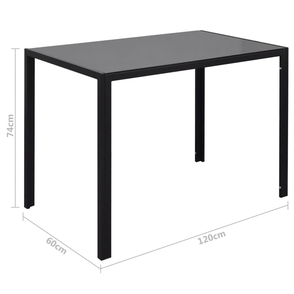 Set Masă De Sufragerie 7 Piese Alb-Negru
