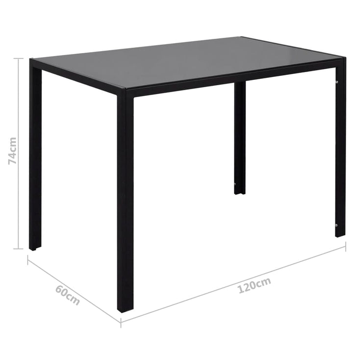 Set Masă De Sufragerie 7 Piese Alb-Negru