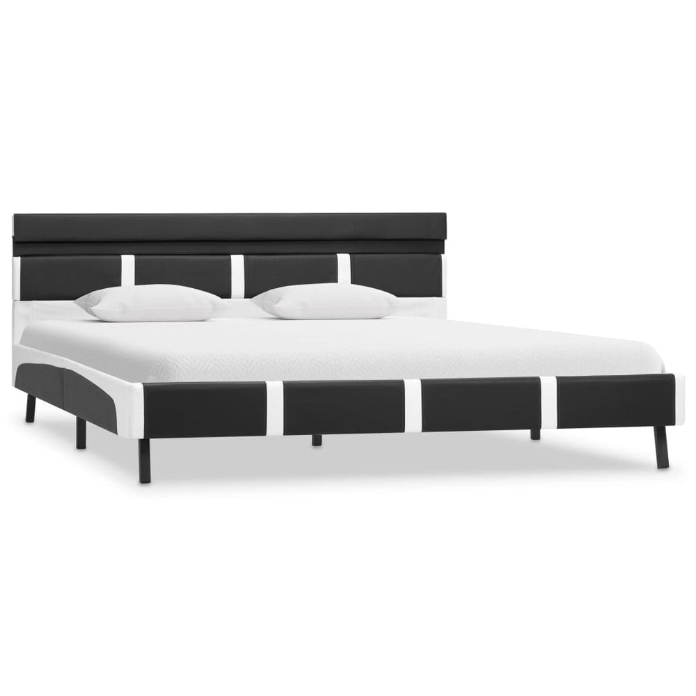 Cadru De Pat Cu Led, Gri, , Piele Artificială