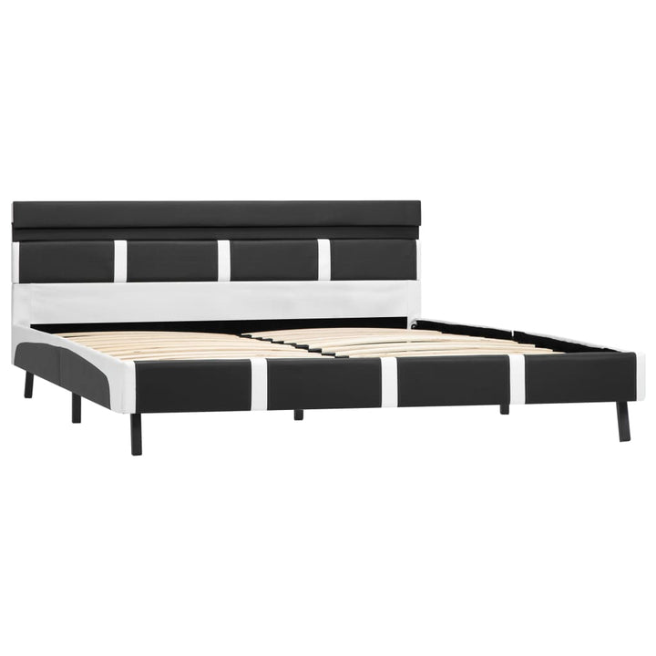 Cadru De Pat Cu Led, Gri, , Piele Artificială