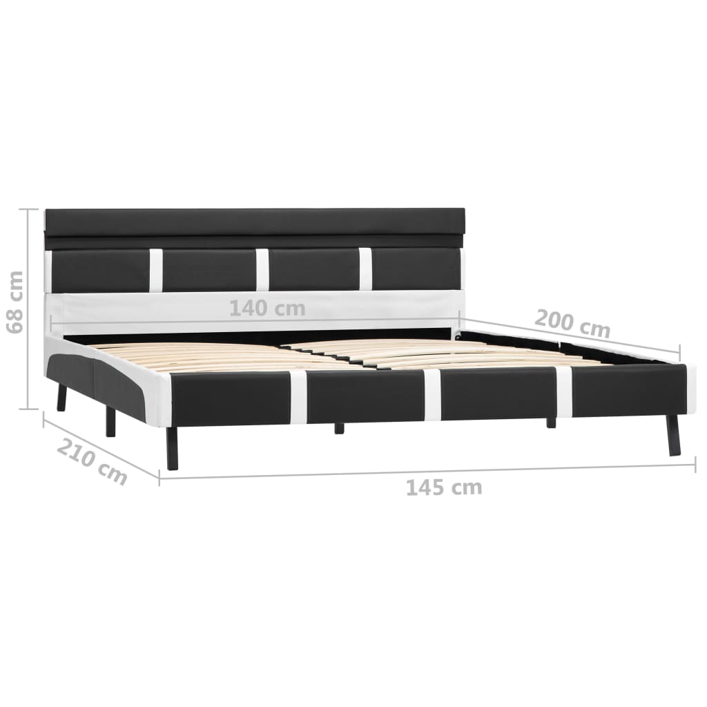 Cadru De Pat Cu Led, Gri, , Piele Artificială