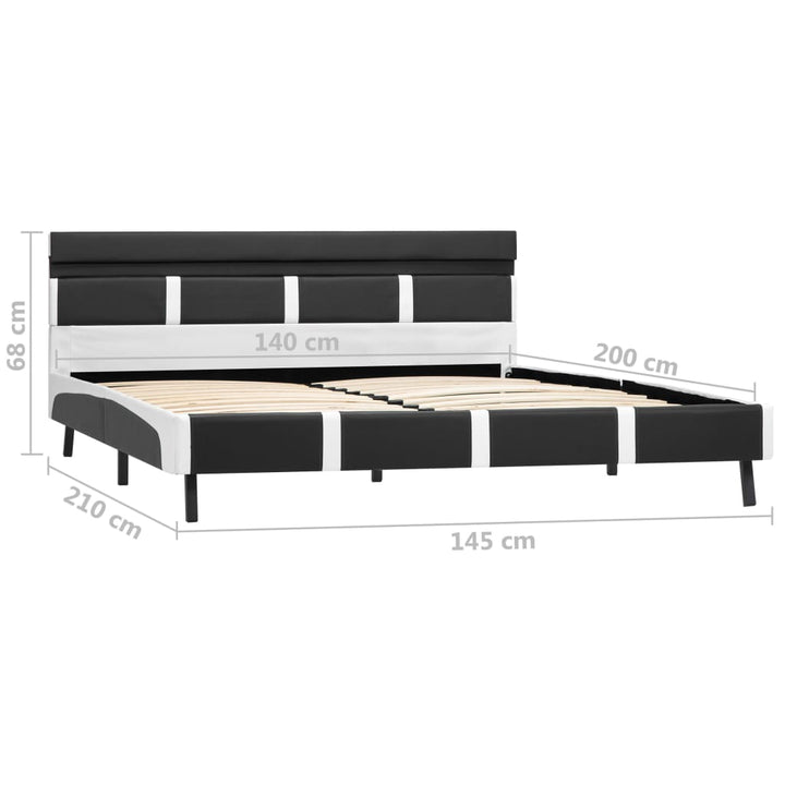 Cadru De Pat Cu Led, Gri, , Piele Artificială