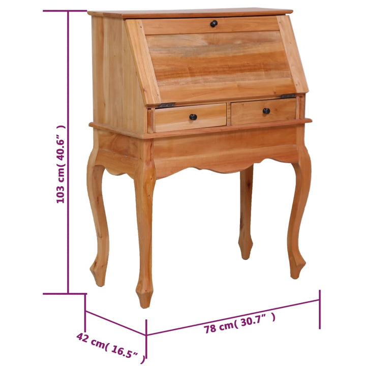 Birou Secretar, 78 X 42 X 103 Cm, Lemn Masiv De Mahon