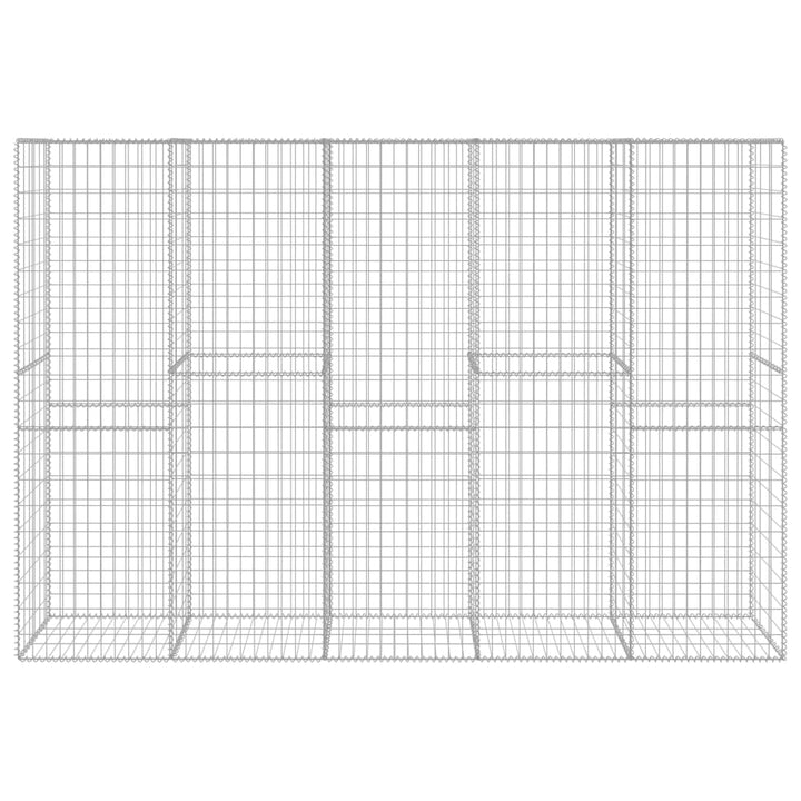 Perete Gabion Cu Capace, 300 X 50 X 200 Cm, Oțel Galvanizat