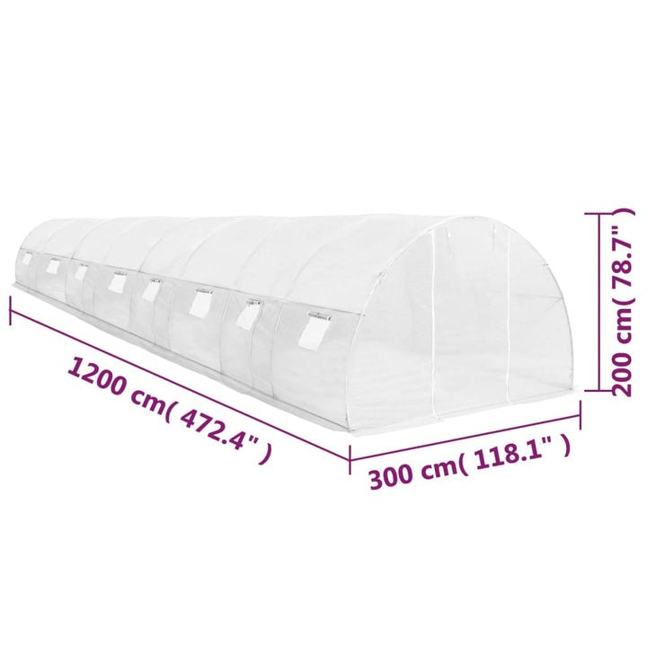 Seră, 36 M², 1200 X 300 X 200 Cm