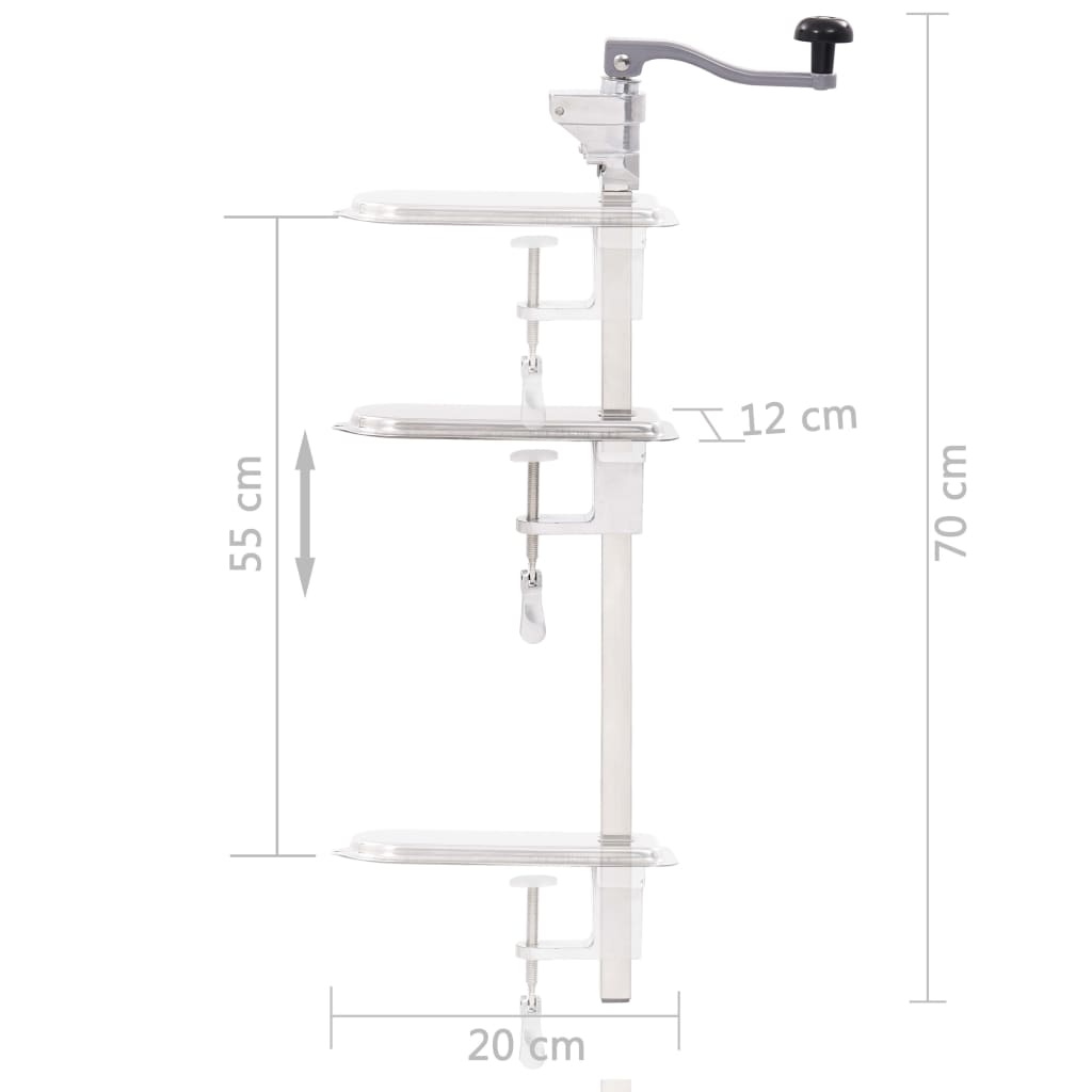 Deschizător Conserve, Argintiu 70 Cm Aluminiu & Oțel Inoxidabil