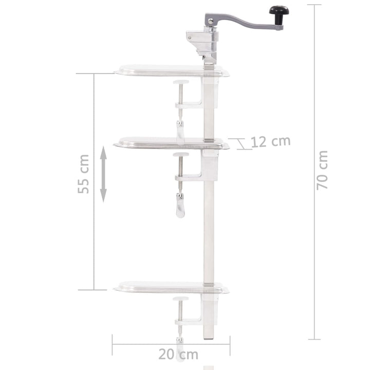Deschizător Conserve, Argintiu 70 Cm Aluminiu & Oțel Inoxidabil