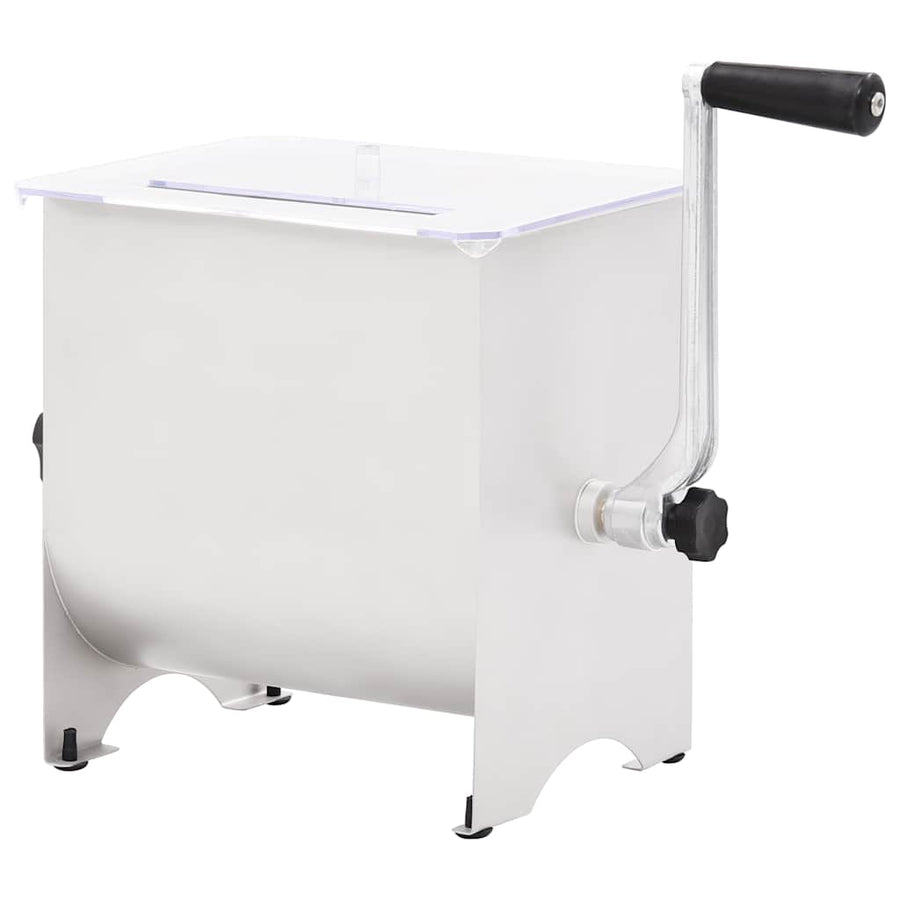 Malaxor De Carne Manual Cu Capac, Argintiu, Oțel Inoxidabil