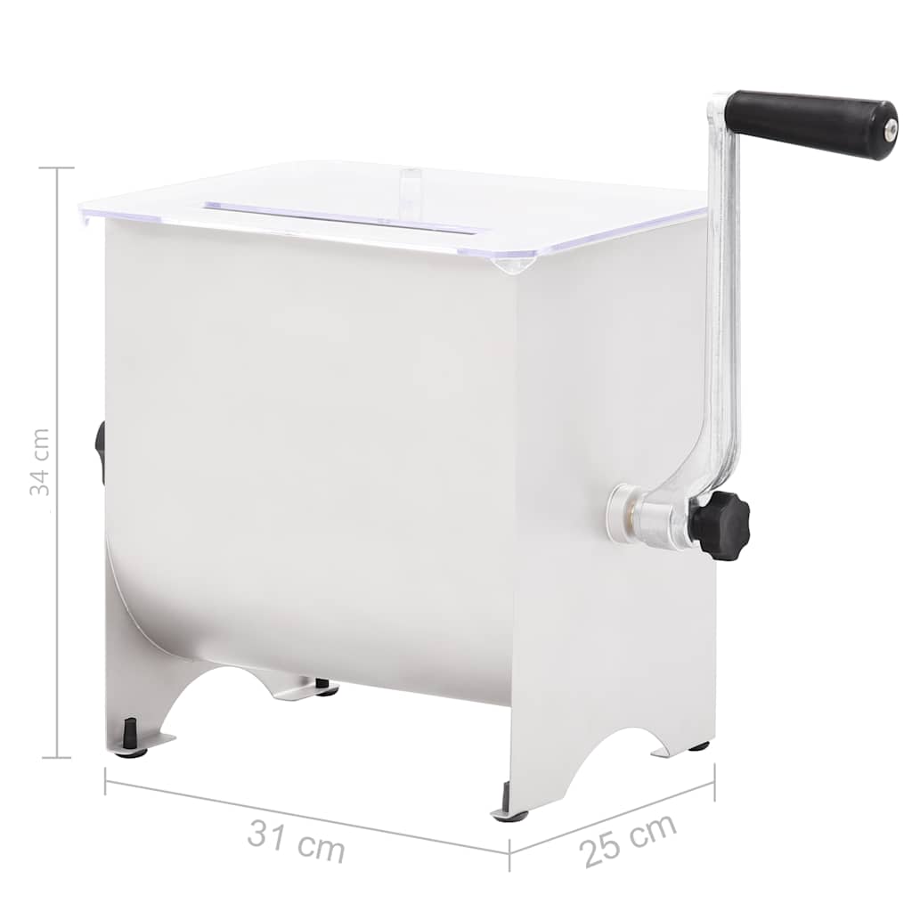 Malaxor De Carne Manual Cu Capac, Argintiu, Oțel Inoxidabil