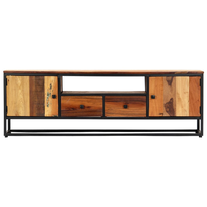 Comodă Tv, 120 X 30 X 40 Cm, Lemn Masiv Reciclat Și Oțel