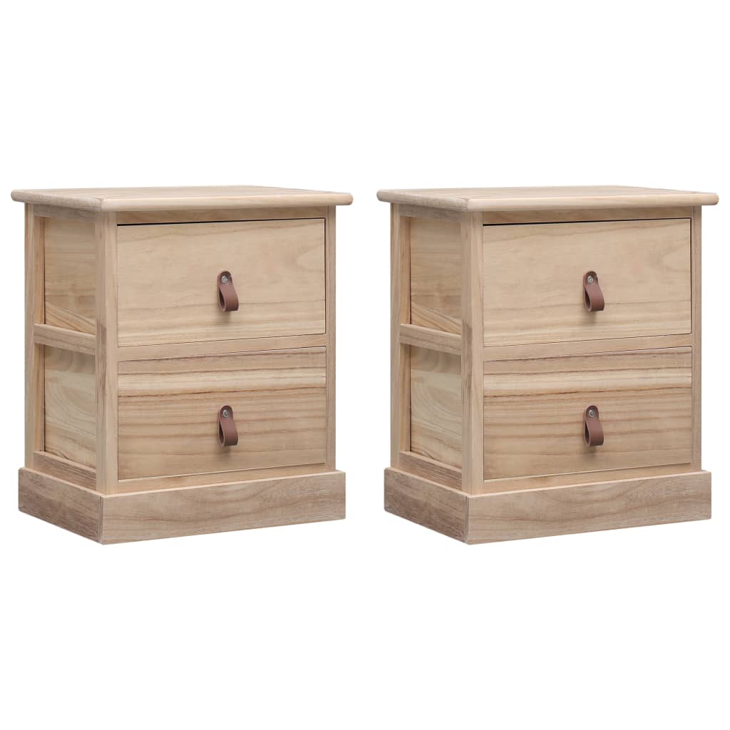 Noptiere, 2 Buc., 38 X 28 X 45 Cm, Lemn De Paulownia