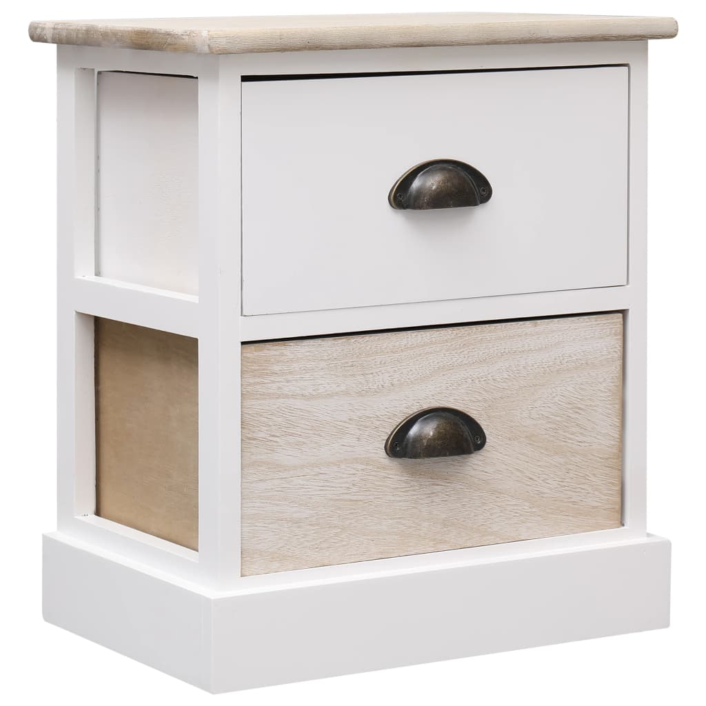 Noptiere, 2 Buc., 38 X 28 X 45 Cm, Lemn De Paulownia
