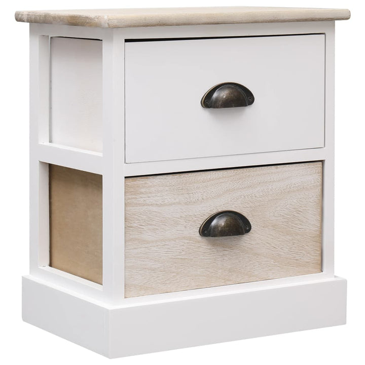 Noptiere, 2 Buc., 38 X 28 X 45 Cm, Lemn De Paulownia
