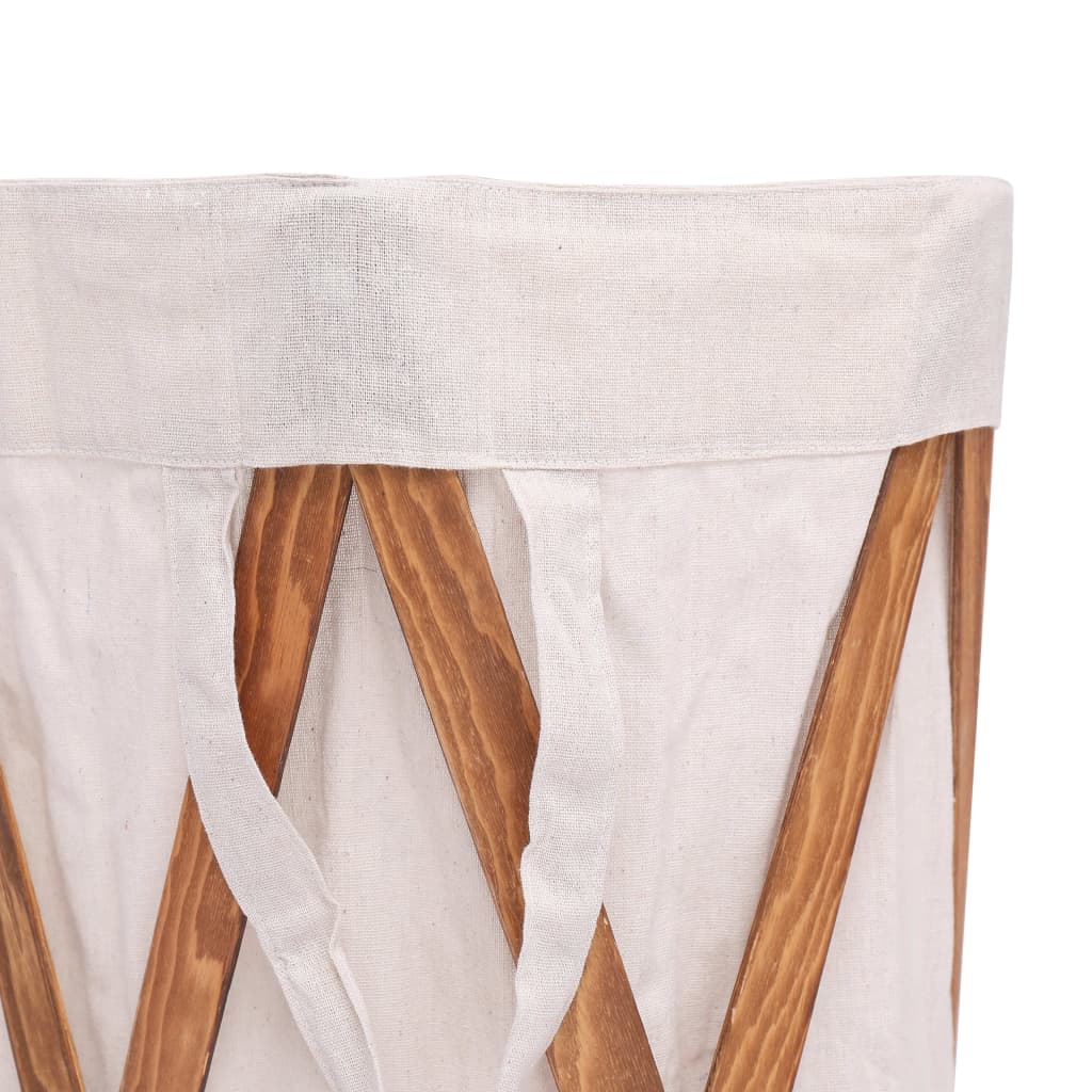 Coș De Rufe Pliabil, , Lemn Și Material Textil