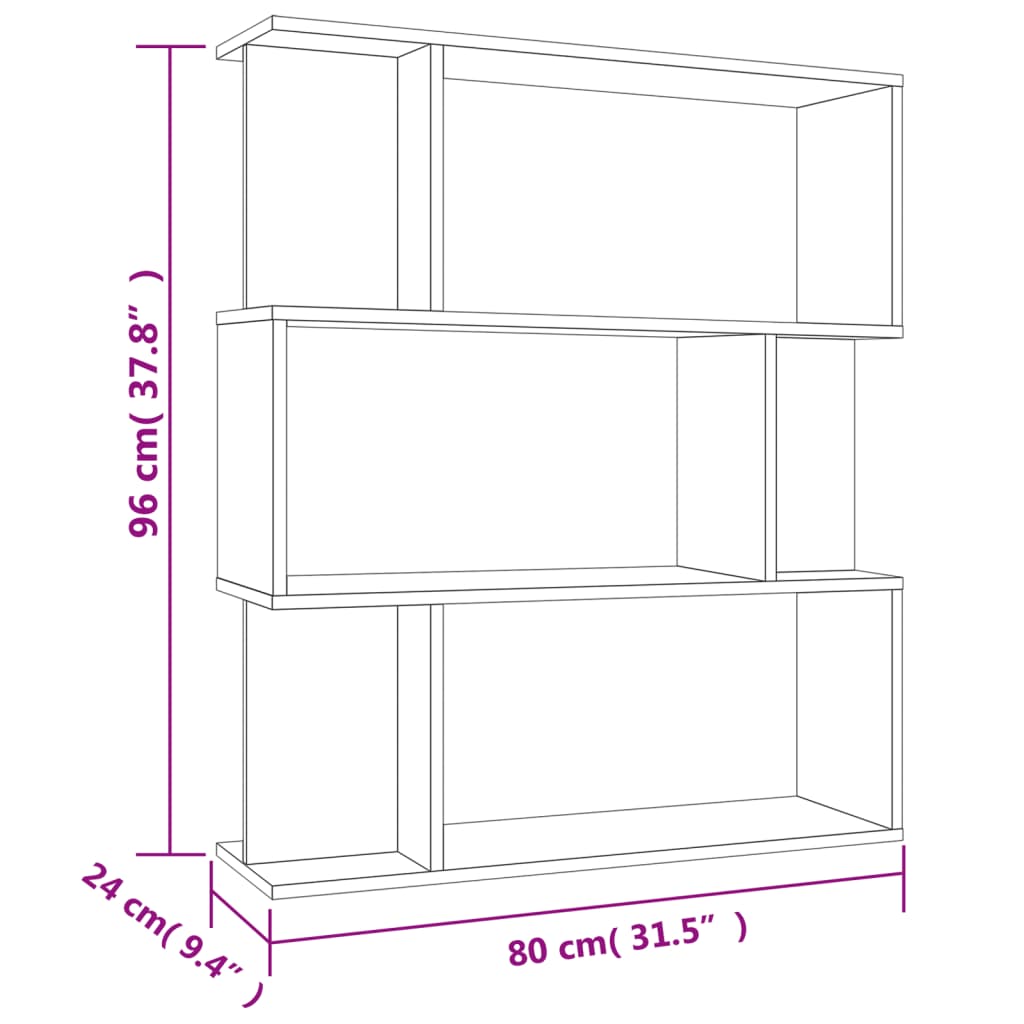 Bibliotecă/Separator, , 80X24X96 Cm Lemn Prelucrat