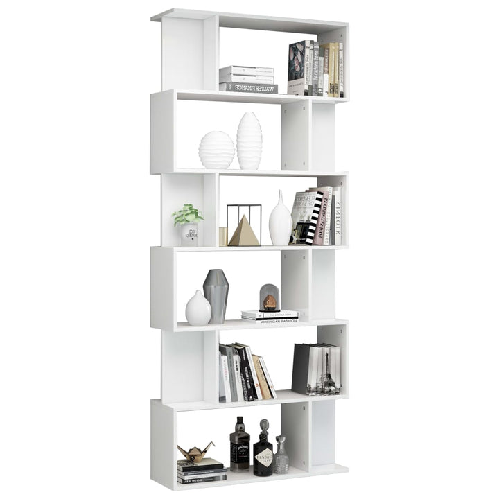 Bibliotecă/Separator Cameră, Alb Extralucios, 80X24X192 Cm, Pal