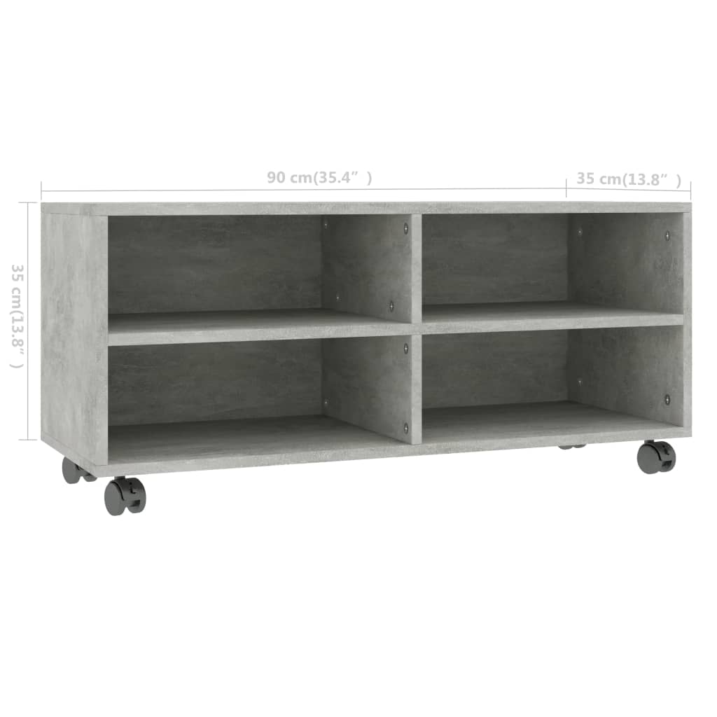 Dulap Tv Cu Rotile, , 90X35X35, Lemn Prelucrat