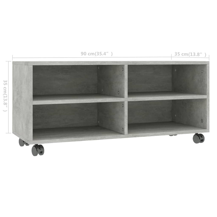 Dulap Tv Cu Rotile, , 90X35X35, Lemn Prelucrat