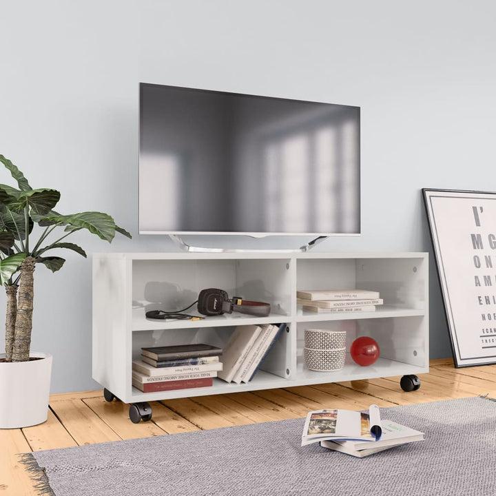 Dulap Tv Cu Rotile, , 90X35X35, Lemn Prelucrat