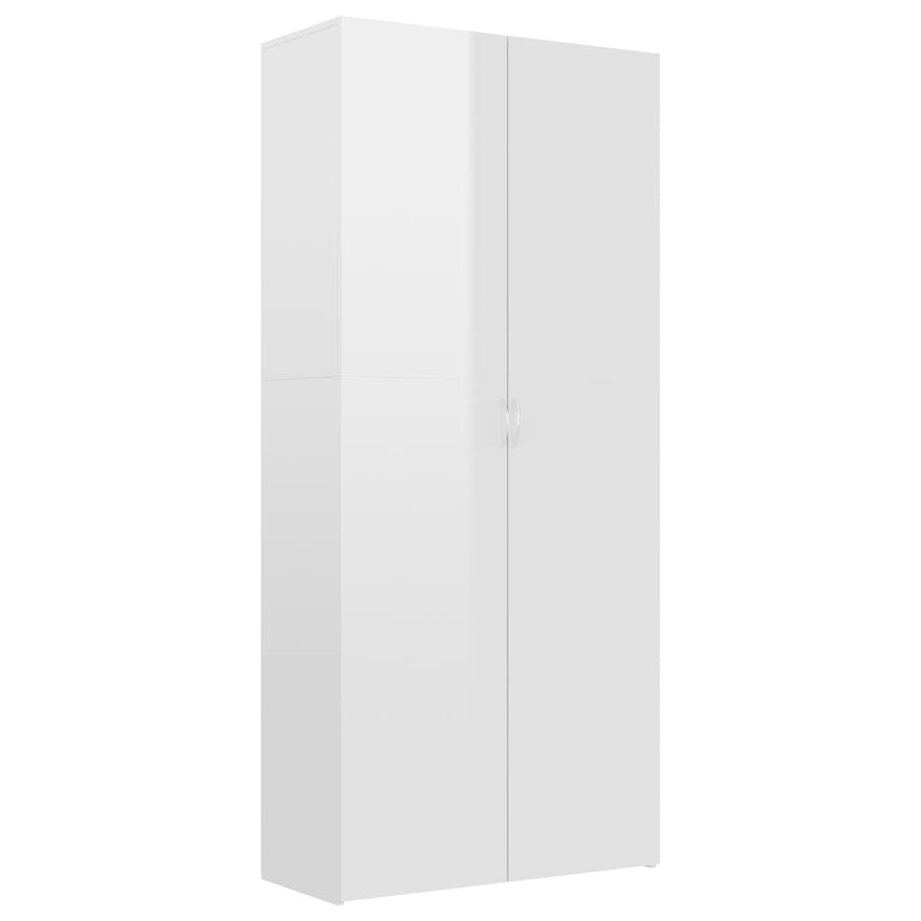 Pantofar, Alb Extralucios, 80X35,5X180 Cm, Lemn Prelucrat