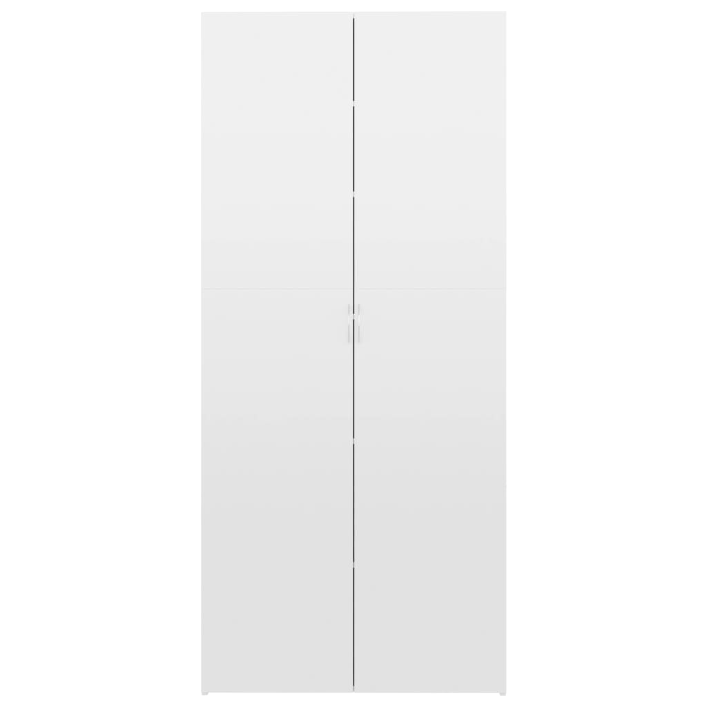 Pantofar, Alb Extralucios, 80X35,5X180 Cm, Lemn Prelucrat