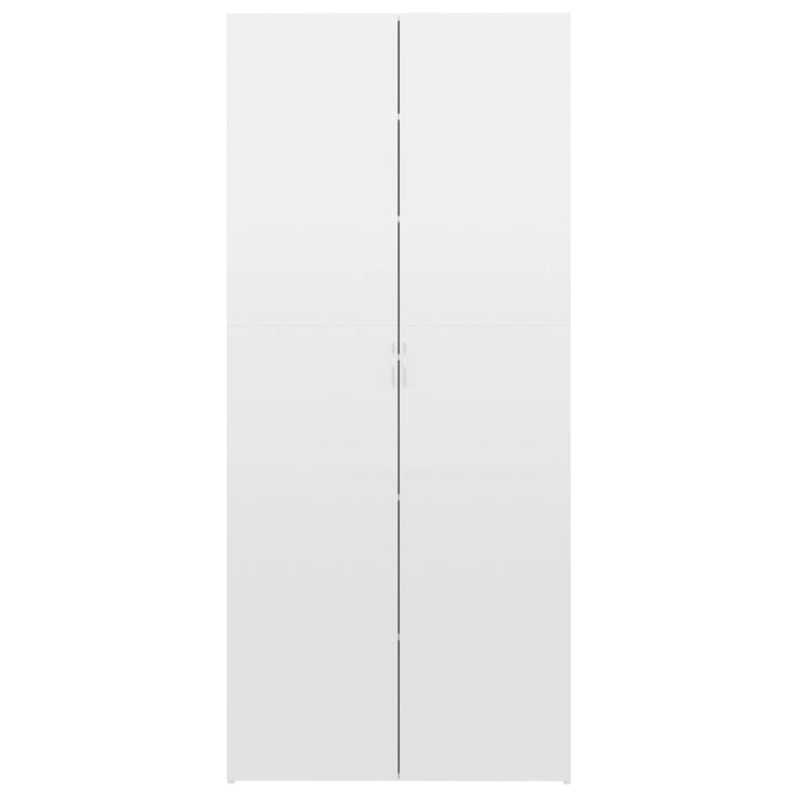 Pantofar, Alb Extralucios, 80X35,5X180 Cm, Lemn Prelucrat