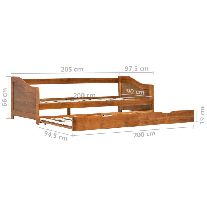 Cadru Pat Canapea Extensibil, , 90 X 200 Cm, Lemn Pin