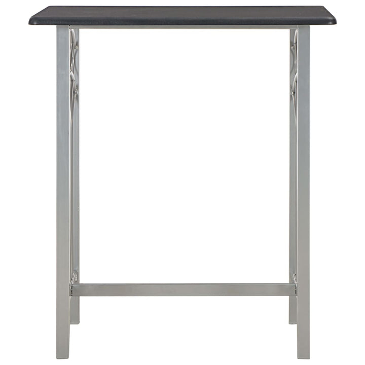 Set Mobilier De Bar, 3 Piese, Negru, Lemn Și Oțel