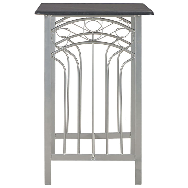 Set Mobilier De Bar, 3 Piese, Negru, Lemn Și Oțel