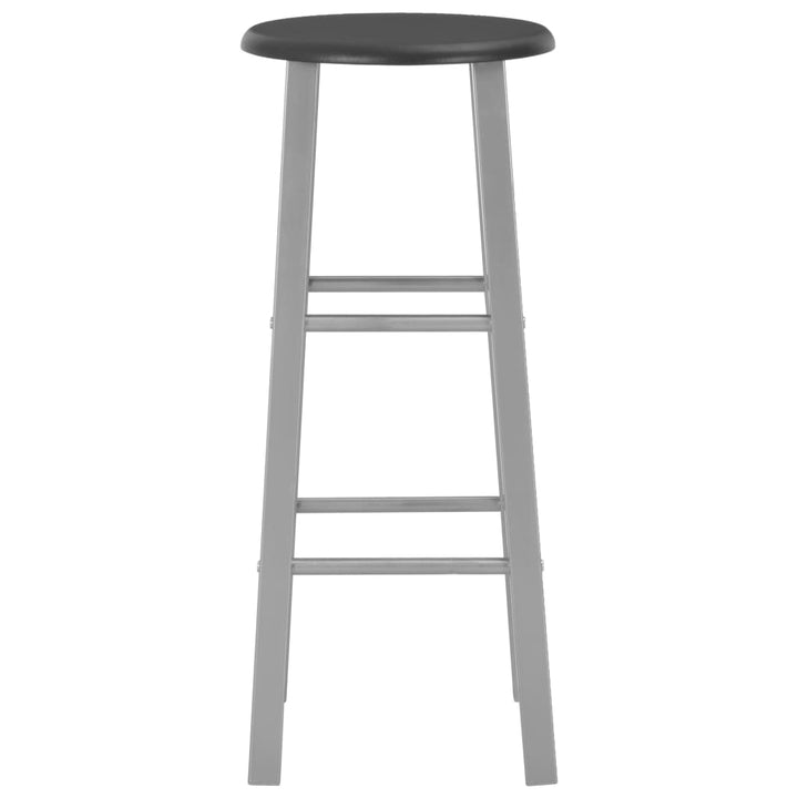 Set Mobilier De Bar, 3 Piese, Negru, Lemn Și Oțel
