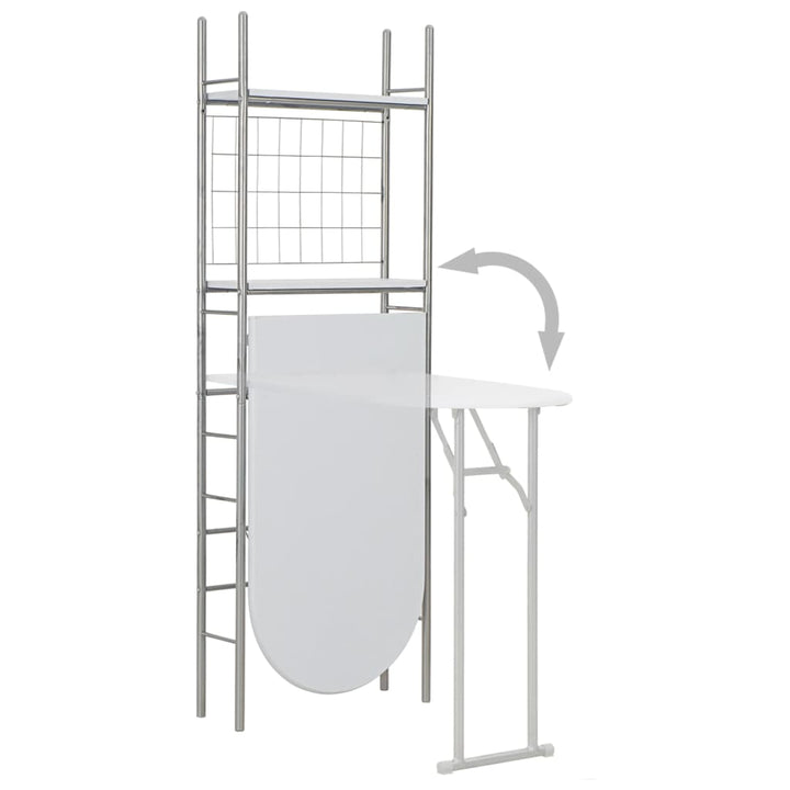 Set Mobilier Bucătărie Cu Depozitare, 3 Piese, Alb, Mdf Și Oțel