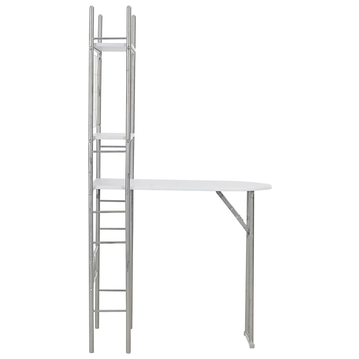 Set Mobilier Bucătărie Cu Depozitare, 3 Piese, Alb, Mdf Și Oțel