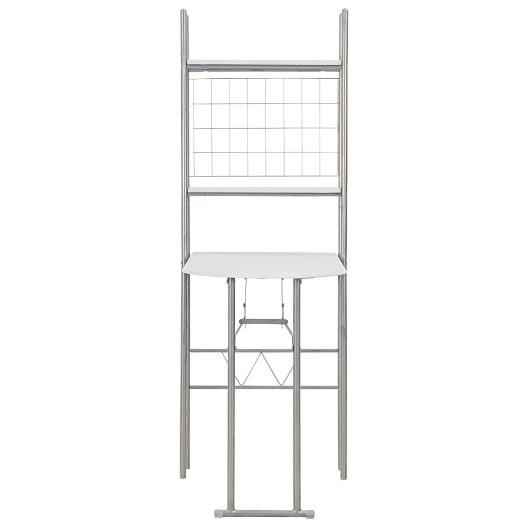 Set Mobilier Bucătărie Cu Depozitare, 3 Piese, Alb, Mdf Și Oțel
