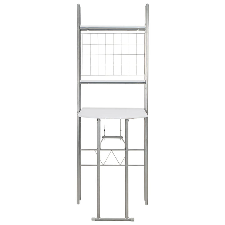 Set Mobilier Bucătărie Cu Depozitare, 3 Piese, Alb, Mdf Și Oțel