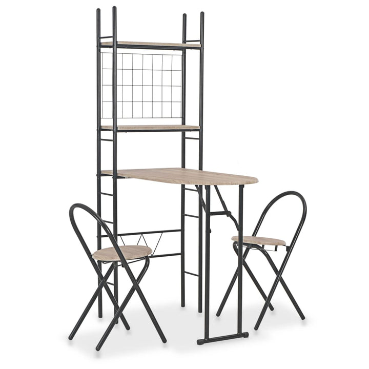 Set Mobilier Bucătărie Cu Depozitare, 3 Piese, Alb, Mdf Și Oțel