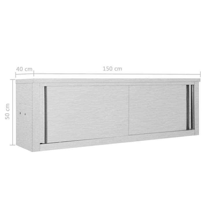 Dulap Perete Bucătărie Uși Glisante 150X40X50Cm Oțel Inoxidabil