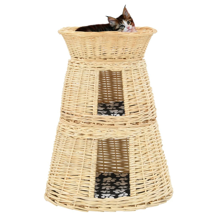 Set Coșuri Pisici, Perne, 3 Piese, , 47X34X60 Cm, Răchită