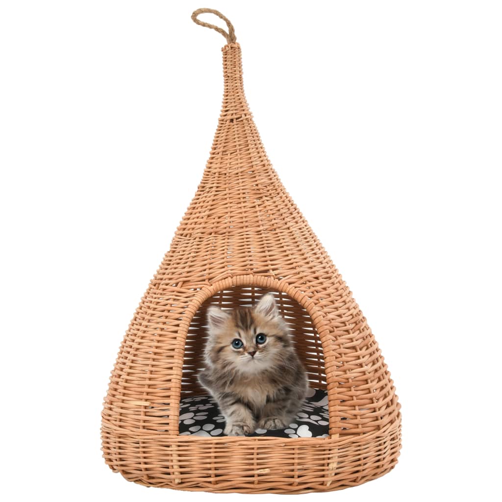 Casă Pentru Pisici Cu Pernă, 40X60 Cm, Salcie Ă, Teepee