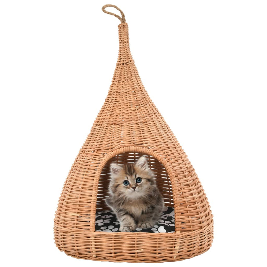 Casă Pentru Pisici Cu Pernă, 40X60 Cm, Salcie Ă, Teepee