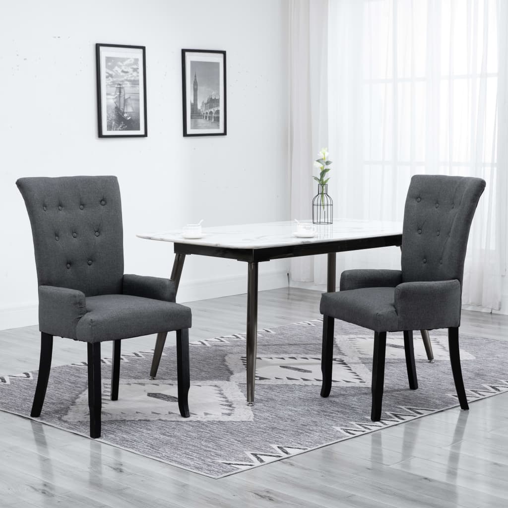Scaun De Bucătărie Cu Cotiere, , Material Textil