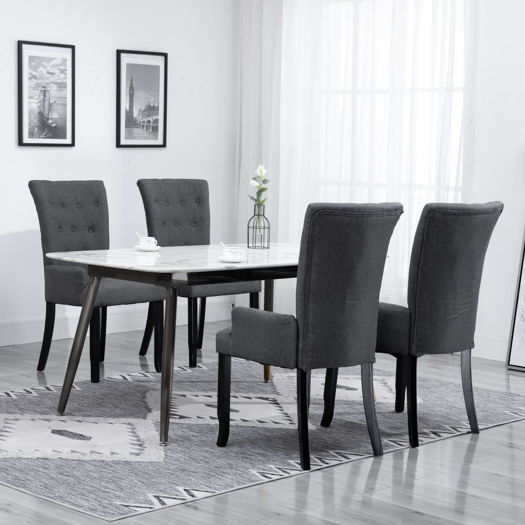Scaun De Bucătărie Cu Cotiere, , Material Textil
