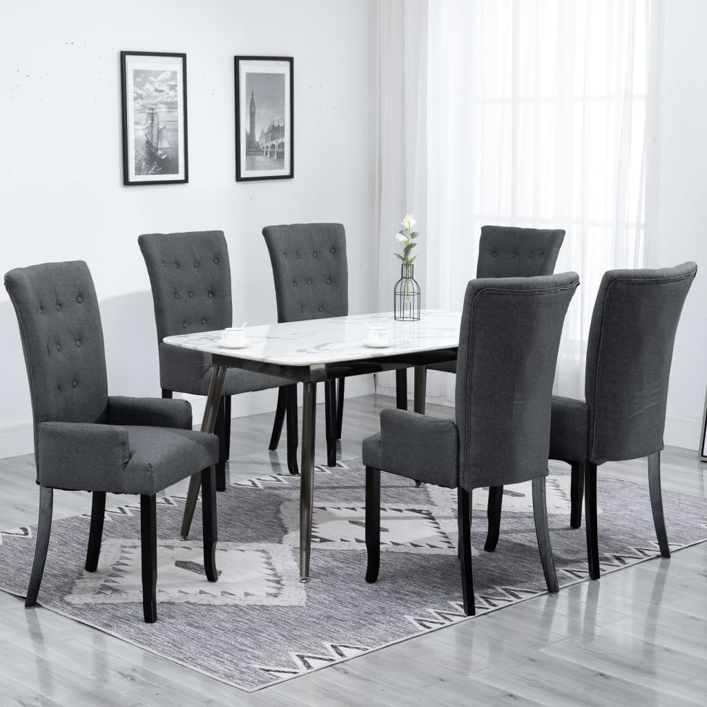 Scaun De Bucătărie Cu Cotiere, , Material Textil