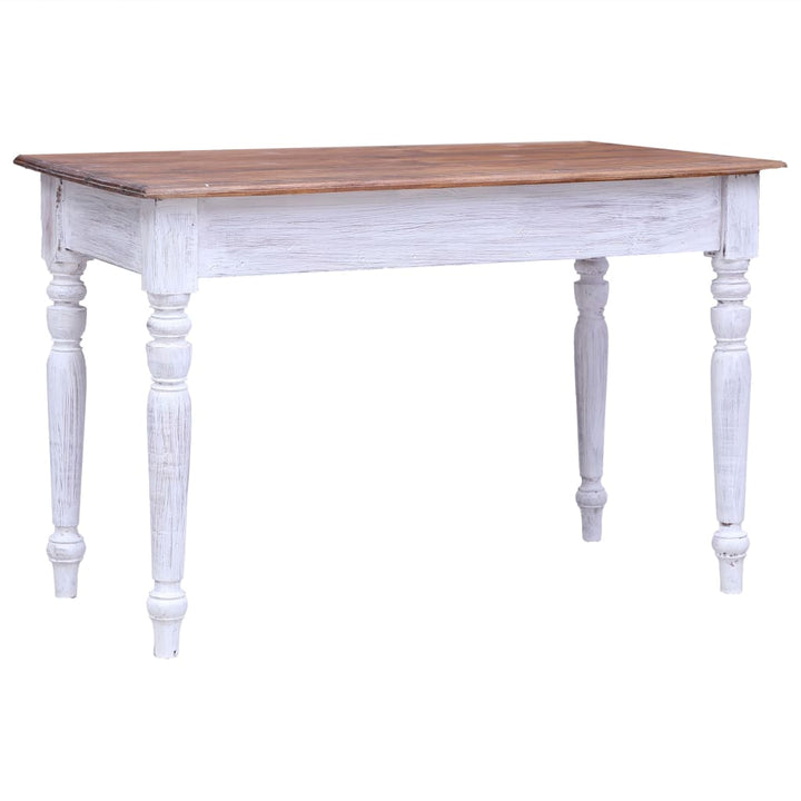 Birou Cu Sertare, Alb, 117X57X75 Cm, Lemn Masiv De Mahon