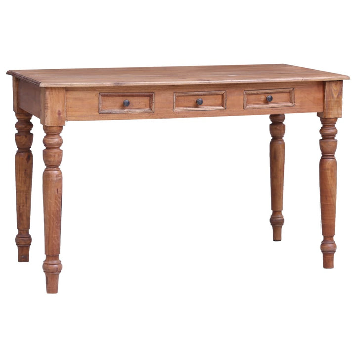 Birou Cu Sertare, Alb, 117X57X75 Cm, Lemn Masiv De Mahon