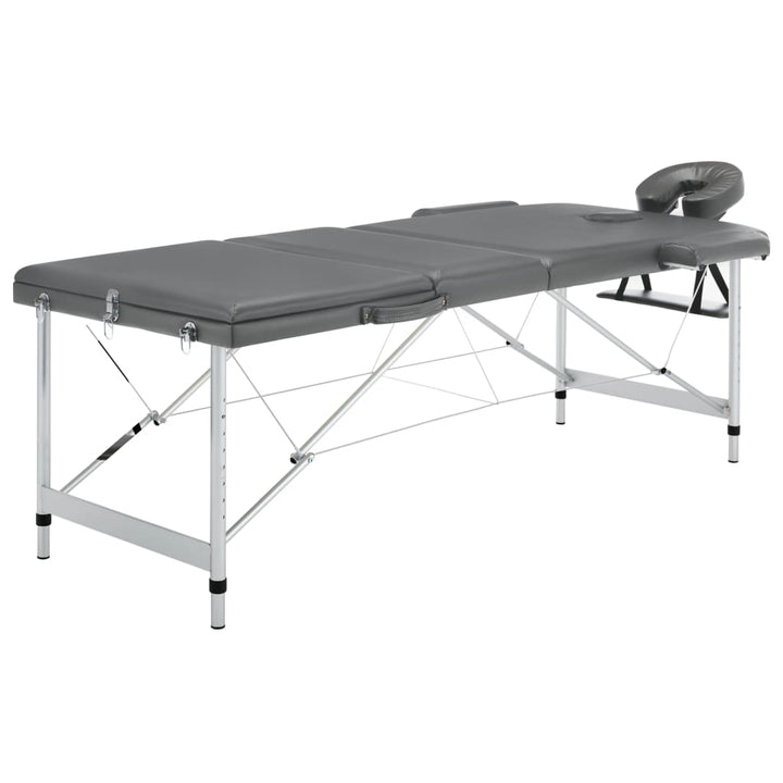 Masă De Masaj Cu 3 Zone, Cadru Aluminiu, , 186 X 68 Cm